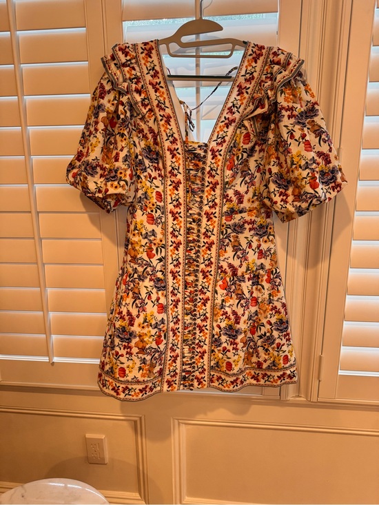 FARM Rio Dresses & Skirts - FARM Rio White Mini Dress with Multicolor Floral Embroidery